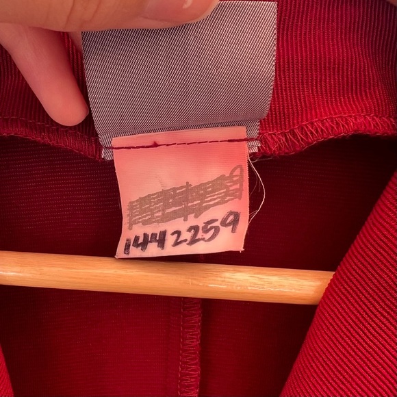 Rabbit Design 90s Long Button Up Blazer Coat Red Stretchy Or Mini Dress - Picture 5 of 6